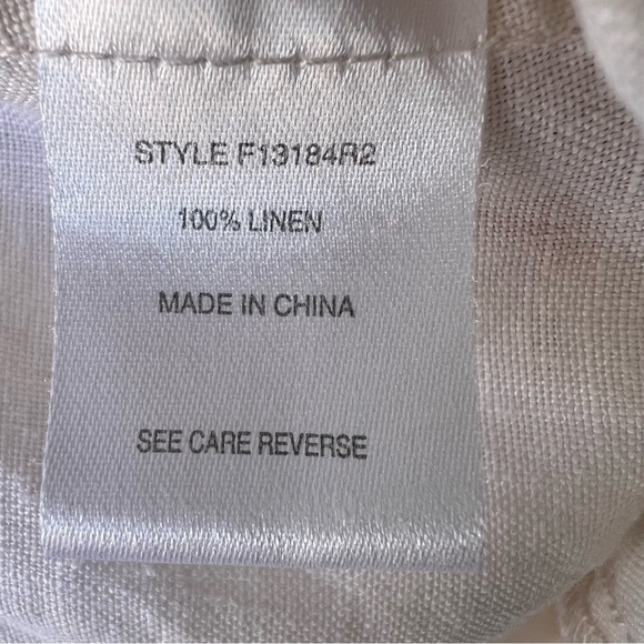 100% NATURAL LINEN COASTAL FLOWY LONG TUNIC TOP SIZE SMALL - Picture 6 of 9